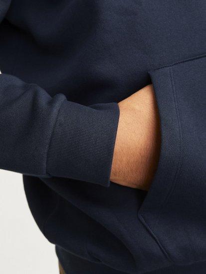 Jack & Jones CORP LOGO PLAY 5 Print Hoodie Navy Blazer - Džemperi un džemperi ar kapuci - Džemperi - 2XL-14XL