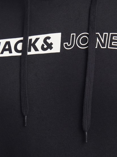 Jack & Jones CORP LOGO PLAY 5 Print Hoodie Black - Džemperi un džemperi ar kapuci - Džemperi - 2XL-14XL
