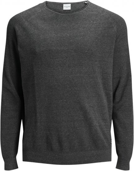 Jack & Jones HILL Knitted Sweater Dark Grey Melange - Džemperi un džemperi ar kapuci - Džemperi - 2XL-14XL