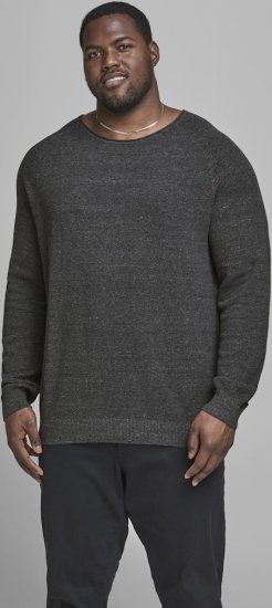 Jack & Jones HILL Knitted Sweater Dark Grey Melange - Džemperi un džemperi ar kapuci - Džemperi - 2XL-14XL