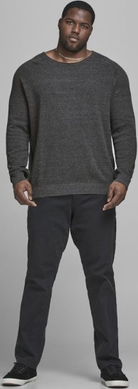 Jack & Jones HILL Knitted Sweater Dark Grey Melange - Džemperi un džemperi ar kapuci - Džemperi - 2XL-14XL