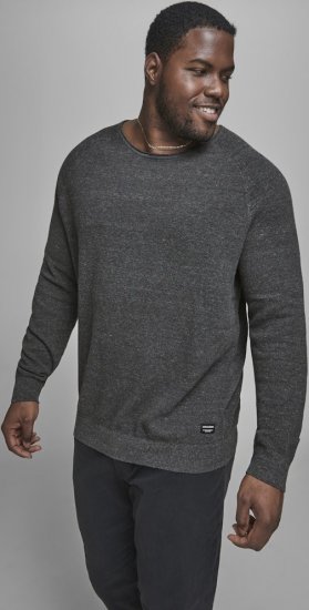 Jack & Jones HILL Knitted Sweater Dark Grey Melange - Džemperi un džemperi ar kapuci - Džemperi - 2XL-14XL