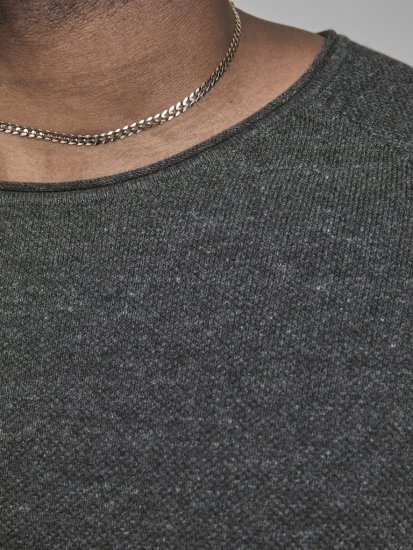 Jack & Jones HILL Knitted Sweater Dark Grey Melange - Džemperi un džemperi ar kapuci - Džemperi - 2XL-14XL