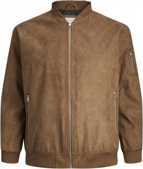 Jack & Jones ROCKY Faux Suede Bomber Jacket Brown - Jakas & Lietus apģērbs - Jakas - 2XL-12XL