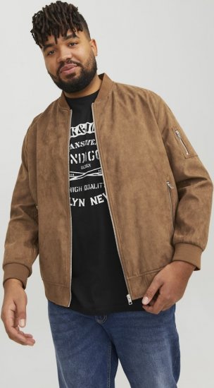Jack & Jones ROCKY Faux Suede Bomber Jacket Brown - Jakas & Lietus apģērbs - Jakas - 2XL-12XL