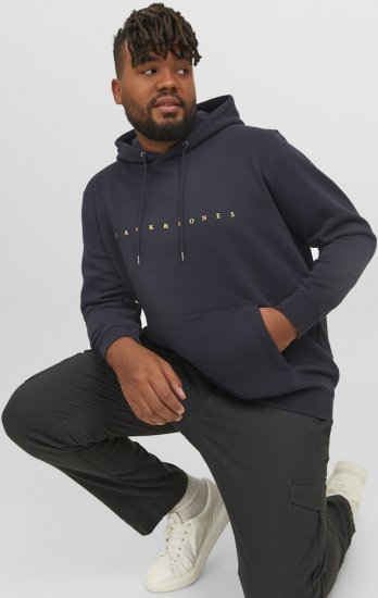 Jack & Jones STAR Hoodie Dark Navy - Džemperi un džemperi ar kapuci - Džemperi - 2XL-14XL