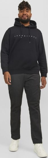 Jack & Jones STAR Hoodie Black - Džemperi un džemperi ar kapuci - Džemperi - 2XL-14XL