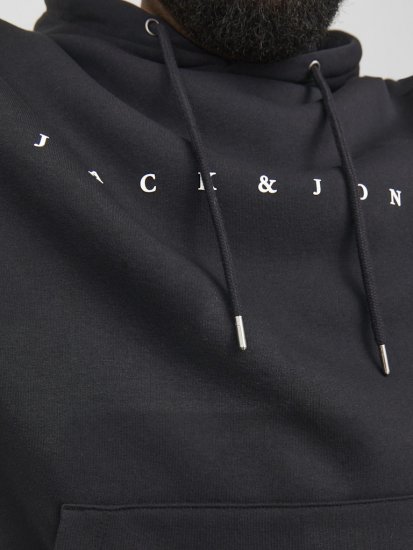 Jack & Jones STAR Hoodie Black - Džemperi un džemperi ar kapuci - Džemperi - 2XL-14XL