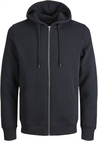 Jack & Jones BRADLEY Zip Hoodi Black - Džemperi un džemperi ar kapuci - Džemperi - 2XL-14XL