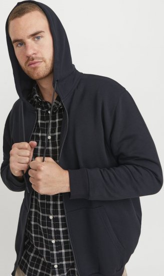 Jack & Jones BRADLEY Zip Hoodi Black - Džemperi un džemperi ar kapuci - Džemperi - 2XL-14XL