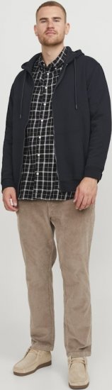 Jack & Jones BRADLEY Zip Hoodi Black - Džemperi un džemperi ar kapuci - Džemperi - 2XL-14XL
