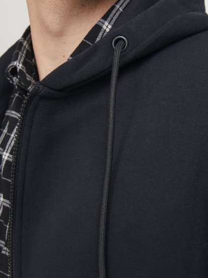 Jack & Jones BRADLEY Zip Hoodi Black - Džemperi un džemperi ar kapuci - Džemperi - 2XL-14XL