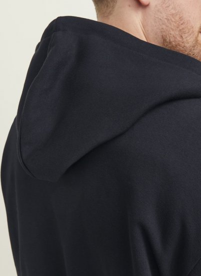 Jack & Jones BRADLEY Zip Hoodi Black - Džemperi un džemperi ar kapuci - Džemperi - 2XL-14XL