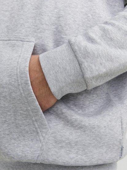 Jack & Jones BRADLEY Zip Hoodie Light Grey Melange - Džemperi un džemperi ar kapuci - Džemperi - 2XL-14XL
