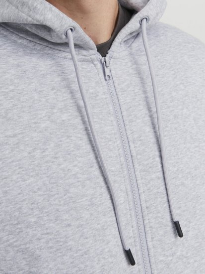 Jack & Jones BRADLEY Zip Hoodie Light Grey Melange - Džemperi un džemperi ar kapuci - Džemperi - 2XL-14XL