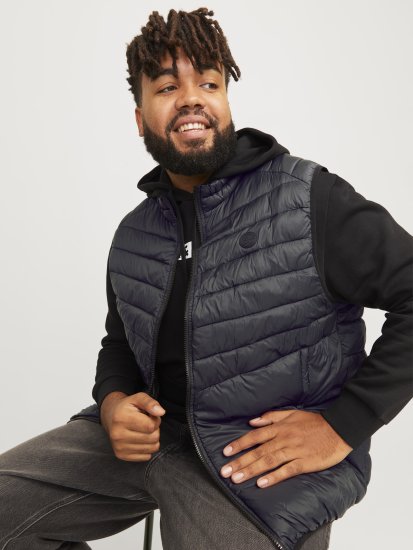 Jack & Jones SPRINT BODYWARMER With Collar Black - Jakas & Lietus apģērbs - Jakas - 2XL-12XL