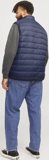 Jack & Jones SPRINT True Red Stitches BODYWARMER Navy Blazer - Jakas & Lietus apģērbs - Jakas - 2XL-12XL