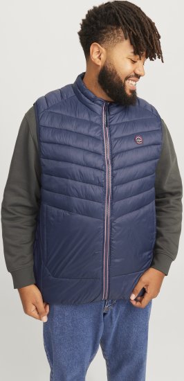 Jack & Jones SPRINT True Red Stitches BODYWARMER Navy Blazer - Jakas & Lietus apģērbs - Jakas - 2XL-12XL
