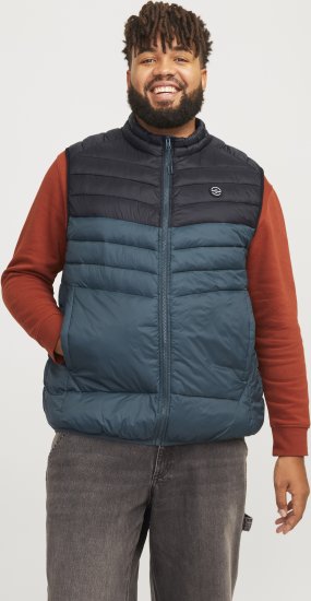 Jack & Jones SPRINT Black Blocking BODYWARMER With Collar Dark Turquoise - Jakas & Lietus apģērbs - Jakas - 2XL-12XL