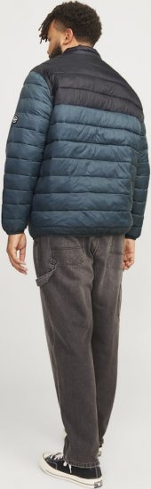 Jack & Jones SPRINT Black Blocking Quilted Collar Jacket Teal - Jakas & Lietus apģērbs - Jakas - 2XL-12XL