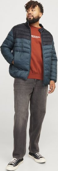 Jack & Jones SPRINT Black Blocking Quilted Collar Jacket Teal - Jakas & Lietus apģērbs - Jakas - 2XL-12XL