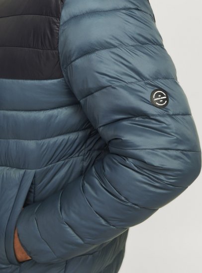 Jack & Jones SPRINT Black Blocking Quilted Collar Jacket Teal - Jakas & Lietus apģērbs - Jakas - 2XL-12XL