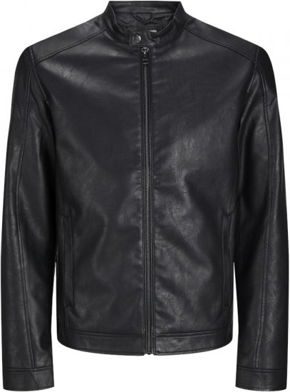 Jack & Jones DYLAN Clean PU Jacket Black - Jakas & Lietus apģērbs - Jakas - 2XL-12XL