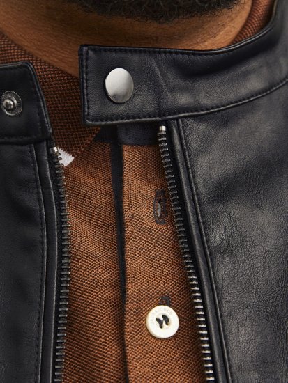 Jack & Jones DYLAN Clean PU Jacket Black - Jakas & Lietus apģērbs - Jakas - 2XL-12XL