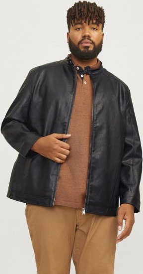 Jack & Jones DYLAN Clean PU Jacket Black - Jakas & Lietus apģērbs - Jakas - 2XL-12XL