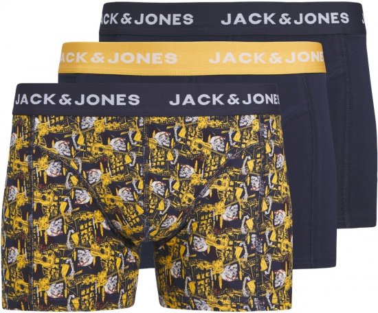 Jack & Jones SKULLROCK Trunks 3-Pack Navy Blazer - Apakšveļa un peldšorti - Apakšveļa - 2XL-8XL