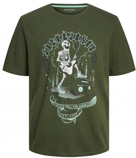 Jack & Jones JJSKULL ROCK T-Shirt Kombu Green - T-krekli - T-krekli - 2XL-14XL