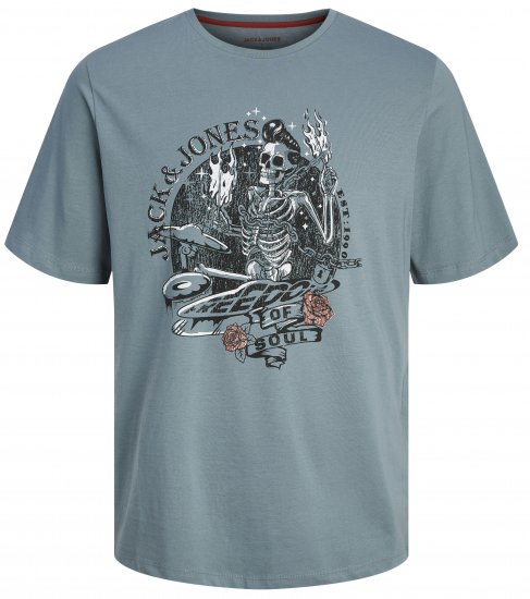 Jack & Jones JJSKULL ROCK T-Shirt Goblin Blue - T-krekli - T-krekli - 2XL-14XL