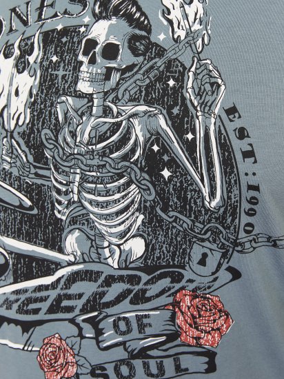 Jack & Jones JJSKULL ROCK T-Shirt Goblin Blue - T-krekli - T-krekli - 2XL-14XL