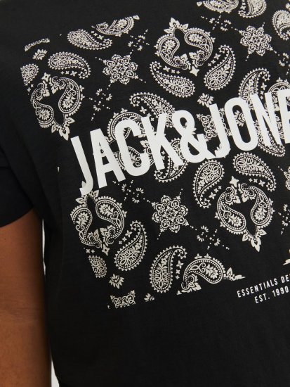 Jack & Jones JJPAISLEY T-Shirt Black - T-krekli - T-krekli - 2XL-14XL