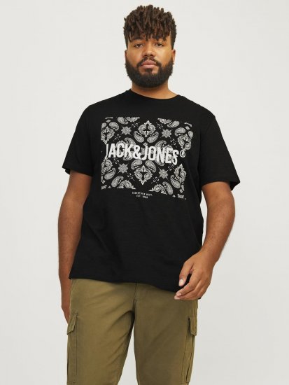 Jack & Jones JJPAISLEY T-Shirt Black - T-krekli - T-krekli - 2XL-14XL