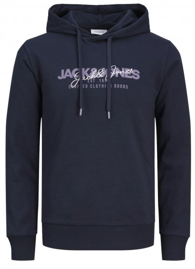 Jack & Jones JJALVIS Hoodie Navy Blazer - Džemperi un džemperi ar kapuci - Džemperi - 2XL-14XL