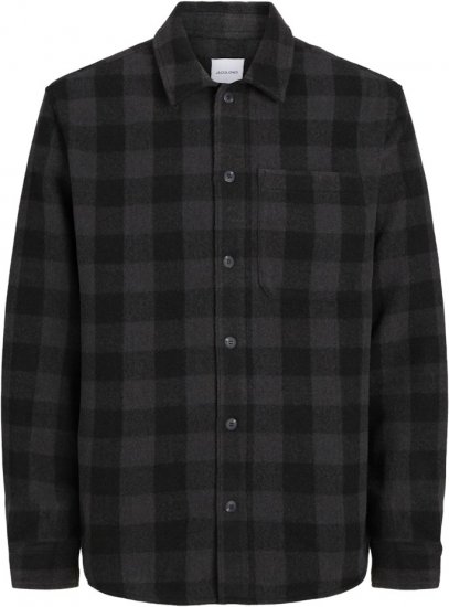 Jack & Jones ZAC BRUSHED Long Sleeve OVERSHIRT Grey - Krekli - Krekli - 2XL-8XL