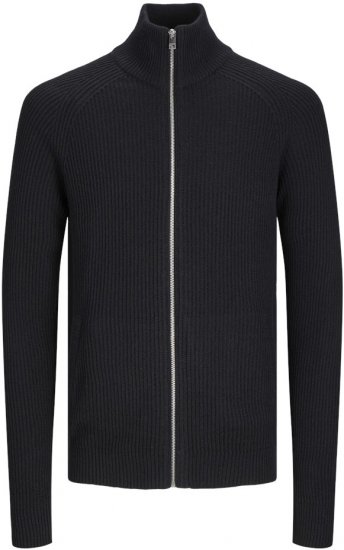 Jack & Jones PANNEL Turtleneck Knitted Sweater with Zipper Black - Džemperi un džemperi ar kapuci - Džemperi - 2XL-14XL