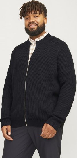 Jack & Jones PANNEL Turtleneck Knitted Sweater with Zipper Black - Džemperi un džemperi ar kapuci - Džemperi - 2XL-14XL