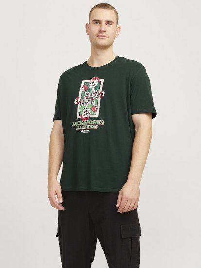 Jack & Jones XMAS Christmas Skull T-Shirt Dark Slate Grey - T-krekli - T-krekli - 2XL-14XL
