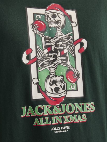 Jack & Jones XMAS Christmas Skull T-Shirt Dark Slate Grey - T-krekli - T-krekli - 2XL-14XL