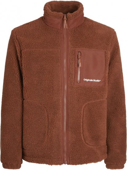 Jack & Jones ESTERBRO High Collar Teddy Jacket Brandy Brown - Jakas & Lietus apģērbs - Jakas - 2XL-12XL