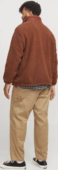 Jack & Jones ESTERBRO High Collar Teddy Jacket Brandy Brown - Jakas & Lietus apģērbs - Jakas - 2XL-12XL
