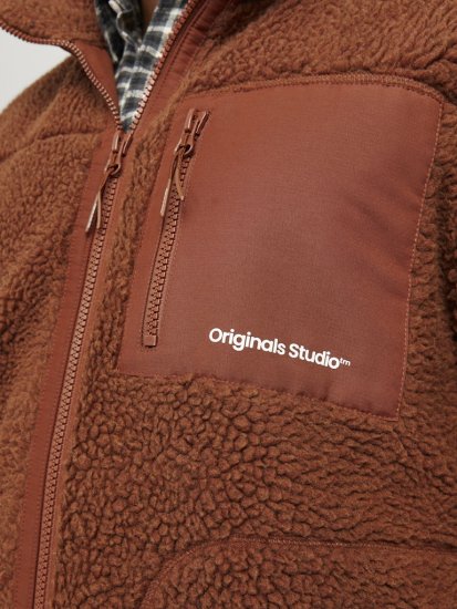Jack & Jones ESTERBRO High Collar Teddy Jacket Brandy Brown - Jakas & Lietus apģērbs - Jakas - 2XL-12XL