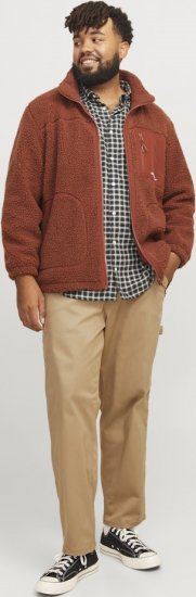 Jack & Jones ESTERBRO High Collar Teddy Jacket Brandy Brown - Jakas & Lietus apģērbs - Jakas - 2XL-12XL