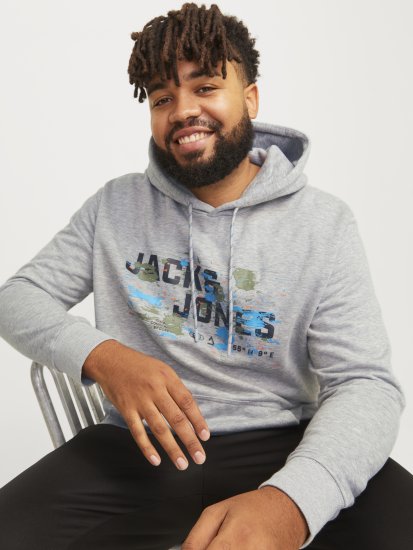 Jack & Jones JCOOUTDOOR Hoodie Light Grey - Džemperi un džemperi ar kapuci - Džemperi - 2XL-14XL