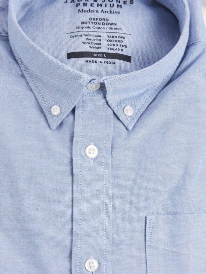 Jack & Jones Brook Oxford Long Sleeve Shirt Cashmere Blue - Krekli - Krekli - 2XL-8XL
