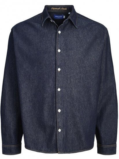 Jack & Jones Norrebro Denim Long Sleeve Shirt Dark Blue Denim - Krekli - Krekli - 2XL-8XL