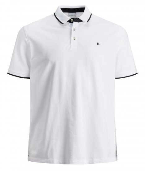 Jack & Jones PAULOS Short Sleeve Polo White/PS - Polo krekli - Polo krekli - 2XL-8XL