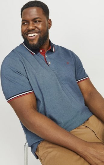 Jack & Jones PAULOS Short Sleeve Polo Denim Blue/PS - Polo krekli - Polo krekli - 2XL-8XL